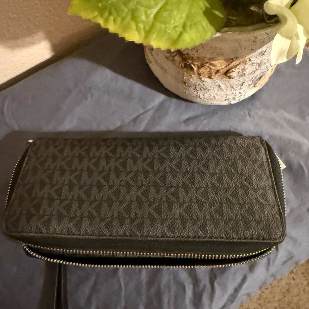 Michael Kors Charcoal Zip-Around Wallet